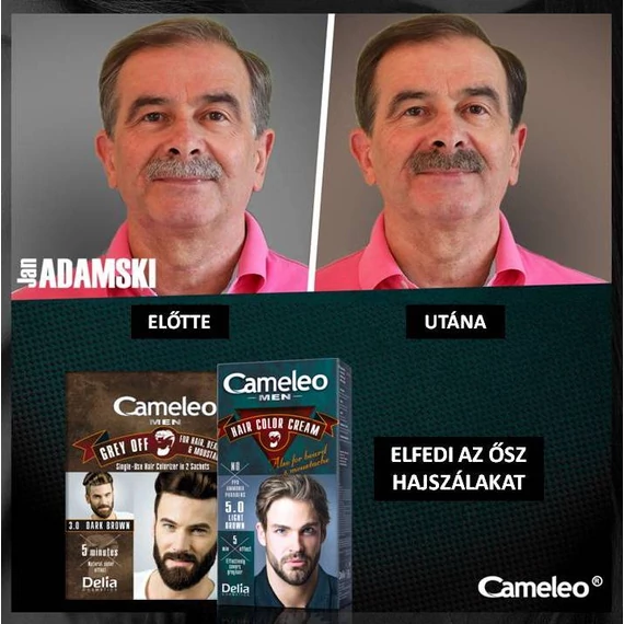 CAMELEO MEN FÉRFI HAJ, BAJUSZ ÉS SZAKÁLL SZÍNEZŐ 4.0 BARNA