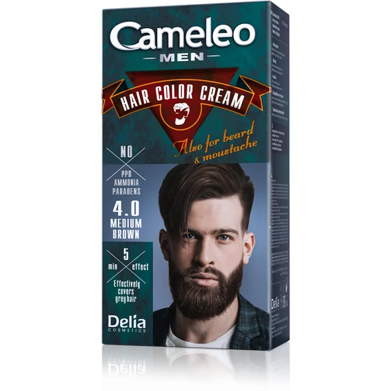 CAMELEO MEN FÉRFI HAJ, BAJUSZ ÉS SZAKÁLL SZÍNEZŐ 4.0 BARNA