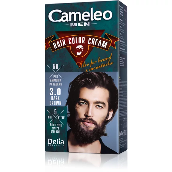 CAMELEO MEN FÉRFI HAJ, BAJUSZ ÉS SZAKÁLL SZÍNEZŐ 3.0 SÖTÉT BARNA