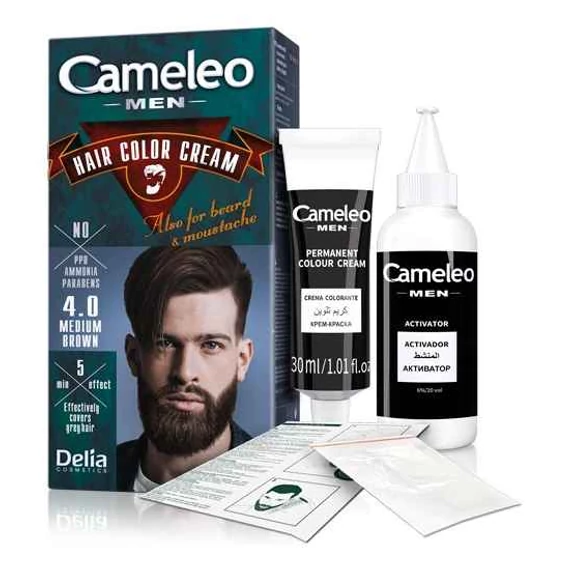 CAMELEO MEN FÉRFI HAJ, BAJUSZ ÉS SZAKÁLL SZÍNEZŐ 4.0 BARNA