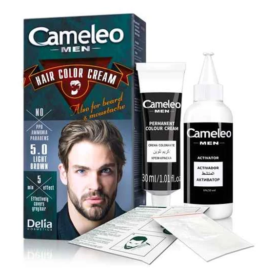 CAMELEO MEN FÉRFI HAJ, BAJUSZ ÉS SZAKÁLL SZÍNEZŐ 5.0 VILÁGOS BARNA