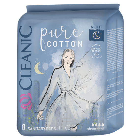 Cleanic Pure Cotton egészségügyi betét-éjszakai 10 db