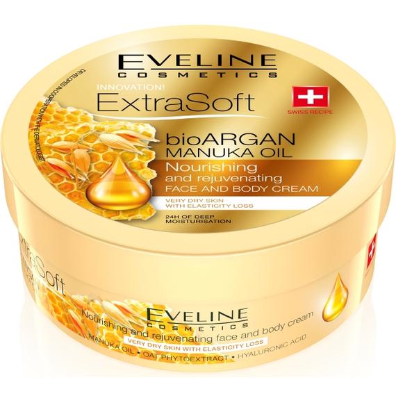EVELINE ExtraSoft bioARGAN MANUKA OIL arc és testkrém 175 ml