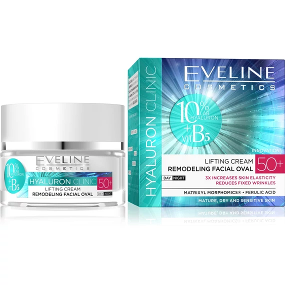 EVELINE HYALURON CLINIC 50+ Lifting hatású arckontúr formázó krém 50 ml
