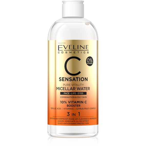 EVELINE C SENSATION PURE VITALITY 3IN1 micellás arclemosó 400ML