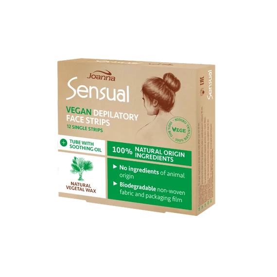 Joanna Sensual Vegán szőrtelenítő szalagok az arc szőrtelenítéséhez - 6*2