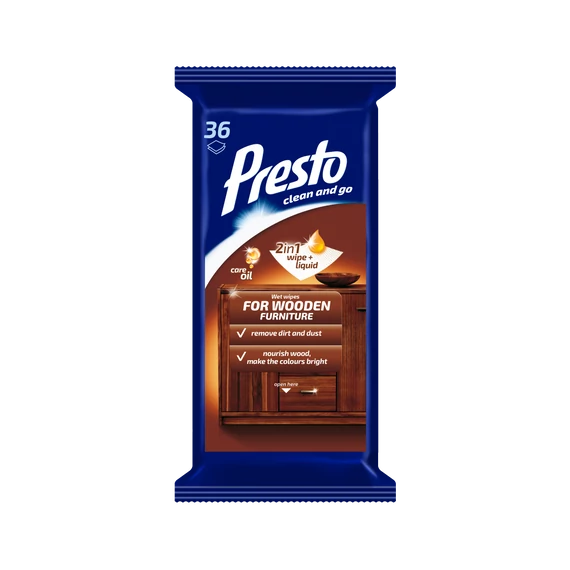 Presto bútorápoló törlőkendő 36 db