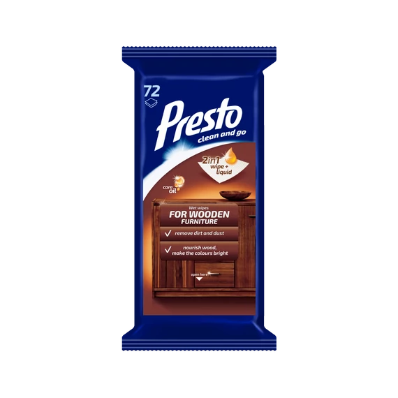 Presto bútorápoló törlőkendő 72 db