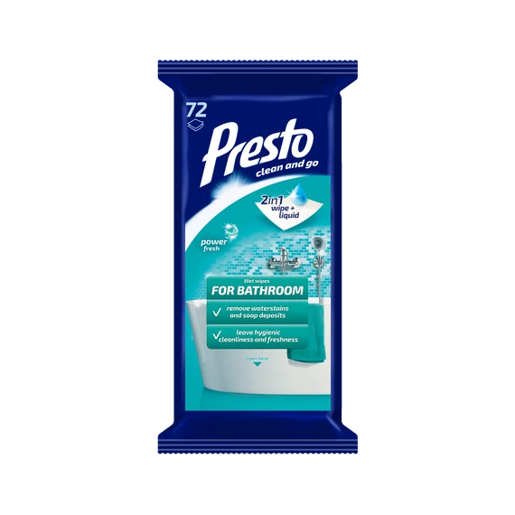Presto fürdőszobai törlőkendő 72 db