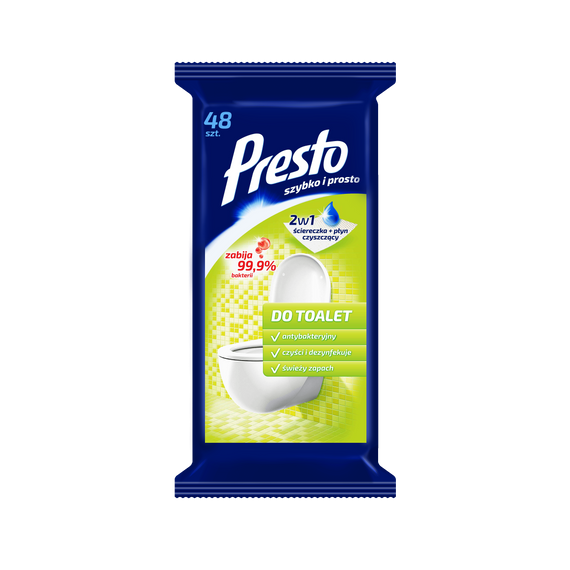 Presto toalett fertőtlenítő kendő 48 db